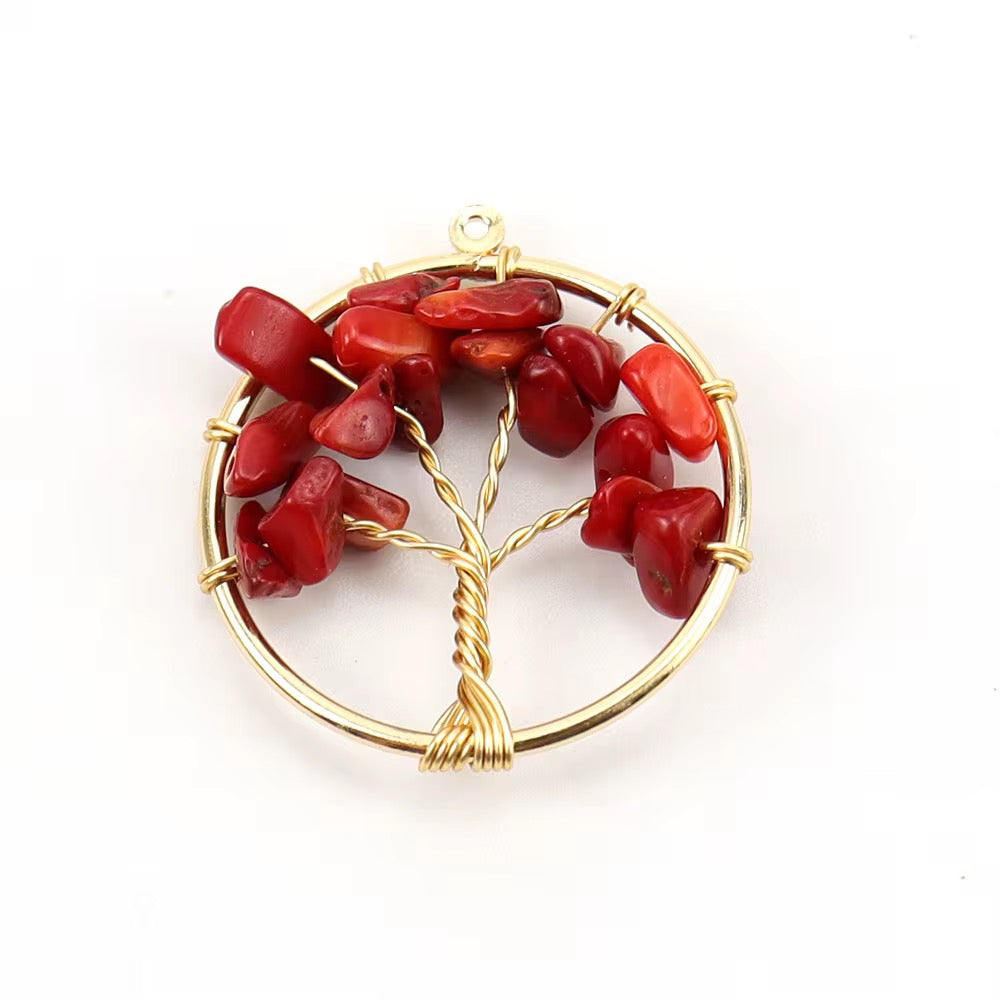 Collier Talisman Arbre de Vie – Énergie des Chakras & Pierres Naturelles