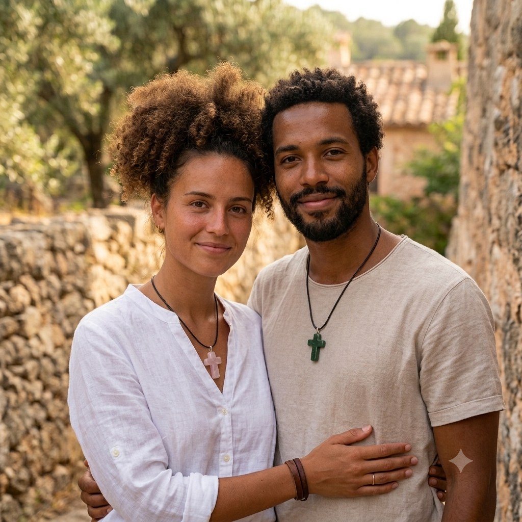 Pendentif Croix en pierre naturel – Paix Intérieure & Clarté d'Esprit