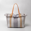 Sac Cabas Bohème Sahara – Tissage Géométrique Écru & Ocre
