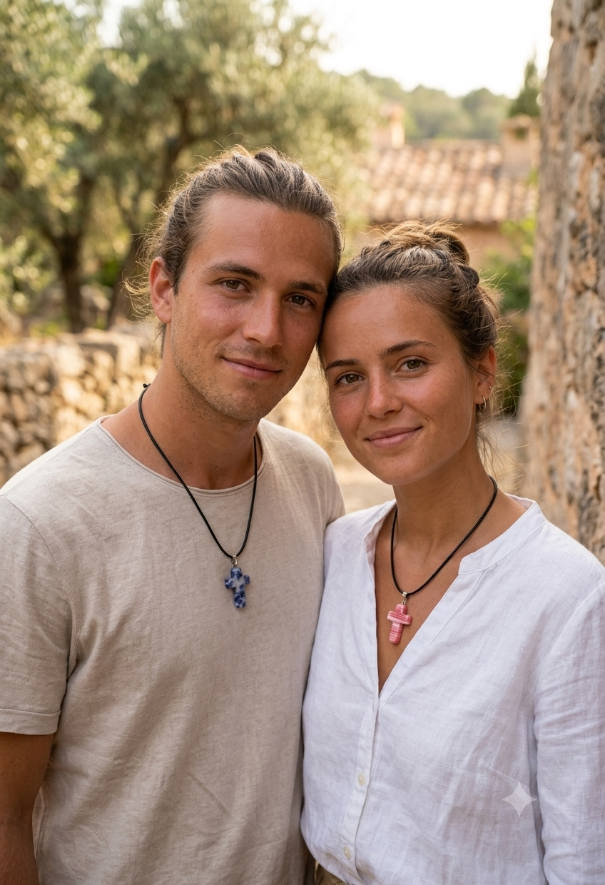 Pendentif Croix en pierre naturel – Paix Intérieure & Clarté d'Esprit