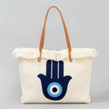 Sac Cabas Bohème Khamsa – Broderie Main de Fatma en Relief