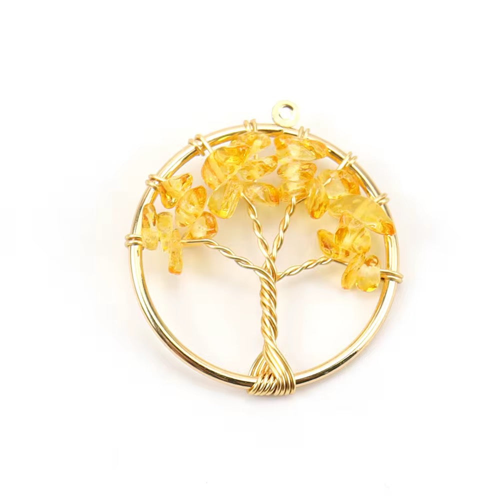 Collier Talisman Arbre de Vie – Énergie des Chakras & Pierres Naturelles