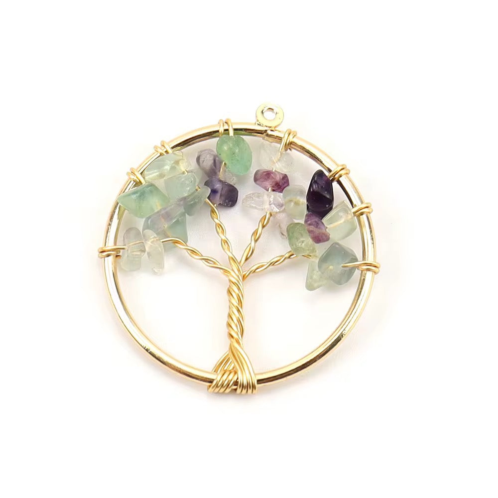 Collier Talisman Arbre de Vie – Énergie des Chakras & Pierres Naturelles