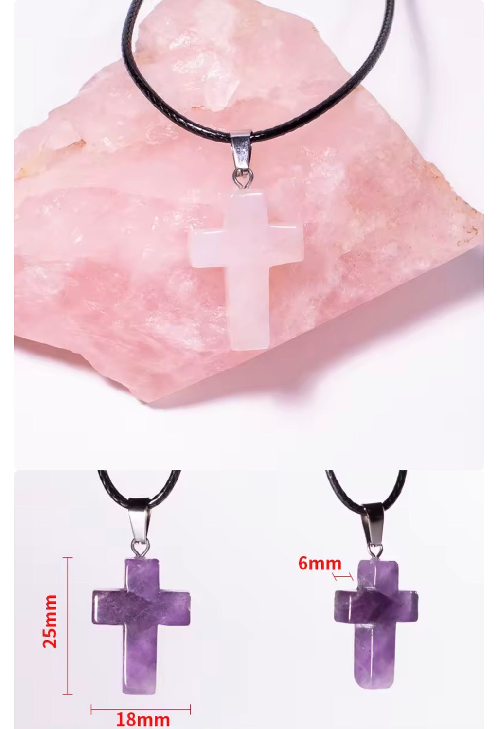 Pendentif Croix en pierre naturel – Paix Intérieure & Clarté d'Esprit