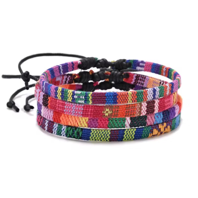 Ensemble 4 Bracelets Bohèmes Tissés (l