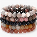 Harmonie Sylvestre » – Ensemble de 5 Bracelets en Pierres Naturelles