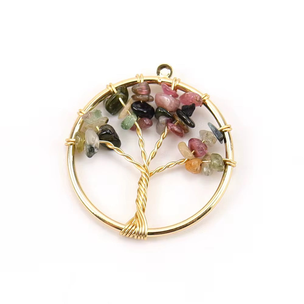 Collier Talisman Arbre de Vie – Énergie des Chakras & Pierres Naturelles